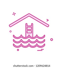 Swimming icon design vector
