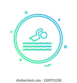 Swimming icon design vector