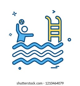 Swimming icon design vector 