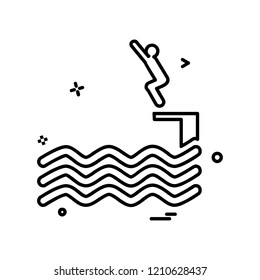 Swimming icon design vector 