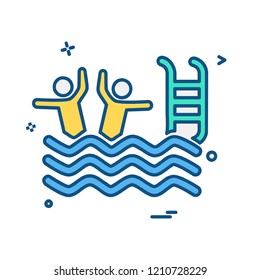 Swimming icon design vector