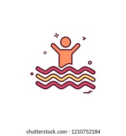 Swimming icon design vector