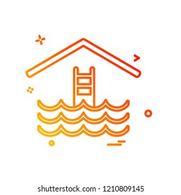 Swimming icon design vector