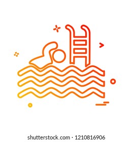 Swimming icon design vector