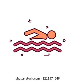 Swimming icon design vector