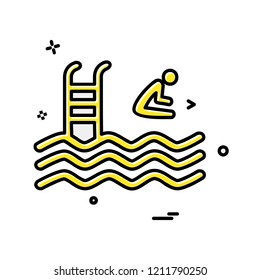 Swimming icon design vector