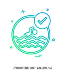 Swimming icon design vector 