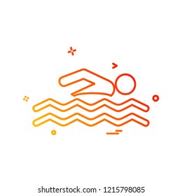Swimming icon design vector
