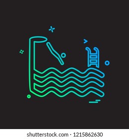 Swimming icon design vector