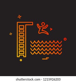 Swimming icon design vector