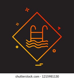 Swimming icon design vector 