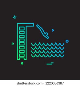 Swimming icon design vector