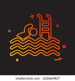 Swimming icon design vector