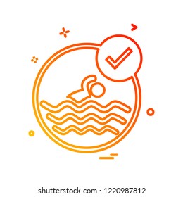Swimming icon design vector 