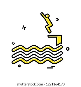 Swimming icon design vector 