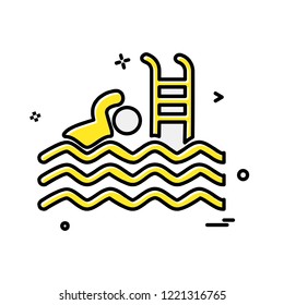 Swimming icon design vector
