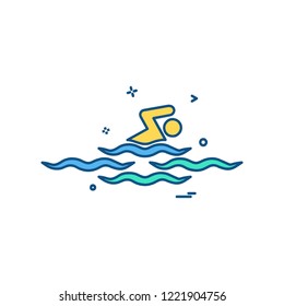 Swimming icon design vector