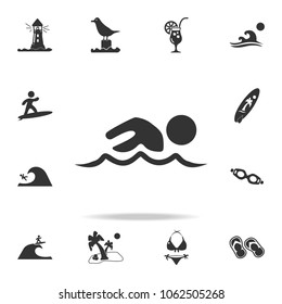 swimming icon. Detailed set of beach holidays icons. Premium quality graphic design. One of the collection icons for websites, web design, mobile app on white background