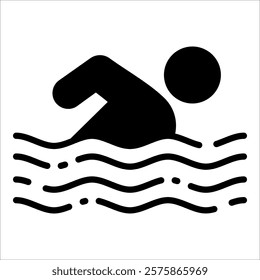 Swimming Icon Element For Design