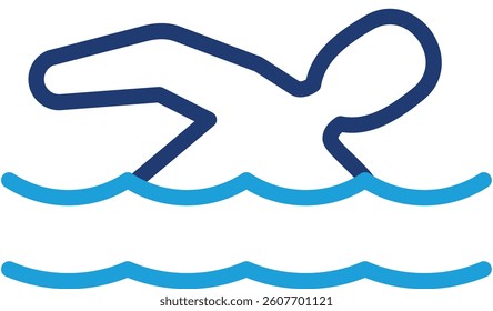Swimming Icon Element For Design