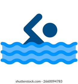 Schwimmsymbol im flachen Stil