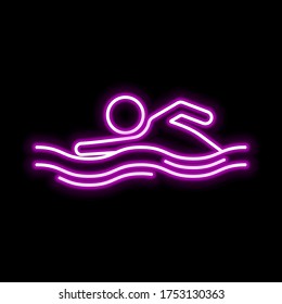 Swimming icon. Glowing sign logo vector