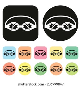 Swimming Icon. Swimming Goggles. Glasses Icon. Vector