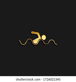 Swimming, icon gold icon. Vector illustration of golden style