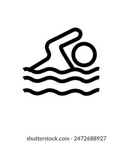 Swimming Icon, Great for Aquatic Sports and Pool Themes