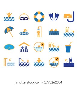 Swimming icon. Great vector for social media, applications, book illustrations, web, sports, hobbies, sports programs etc.