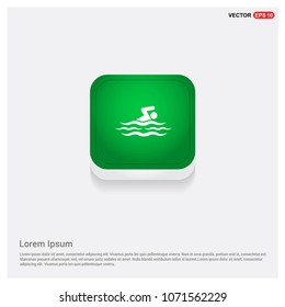 Swimming Icon Green Web Button