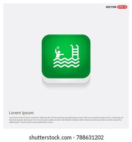 Swimming Icon Green Web Button