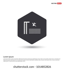 Swimming Icon Hexa White Background icon template