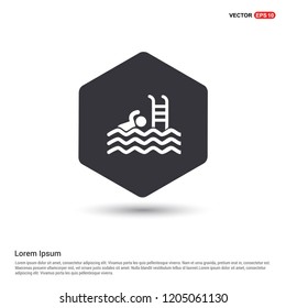 Swimming Icon Hexa White Background icon template - 