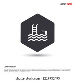 Swimming Icon Hexa White Background icon template - Free vector icon