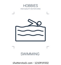 swimming icon. high quality line swimming icon on white background. from hobbies collection flat trendy vector swimming symbol. use for web and mobile