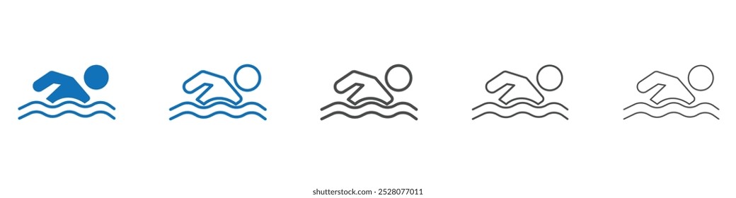 Swimming icon Isolated flat vector in outline