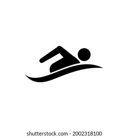 Swimming icon isolated on white background. Vector design illustration.