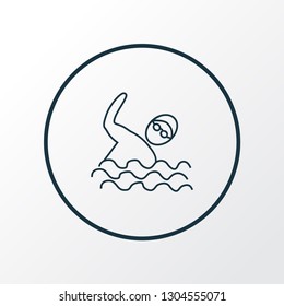Swimming icon line symbol. Premium quality isolated swimmer element in trendy style.