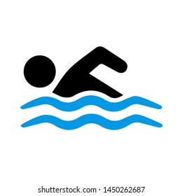 Swimming Icon. Logo Element Illustration. Swimming Symbol Design. Colored Collection.  Swimming Concept. Can Be Used In Web And Mobile