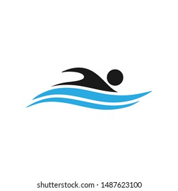 swimming icon. Logo element. vector illustration