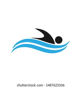 swimming icon. Logo element. vector illustration