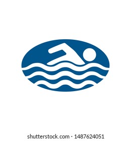 swimming icon. Logo element. vector illustration