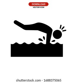 swimming icon or logo isolated sign symbol vector illustration - high quality black style vector icons
