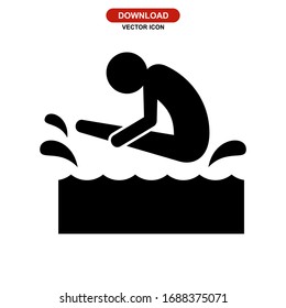 swimming icon or logo isolated sign symbol vector illustration - high quality black style vector icons

