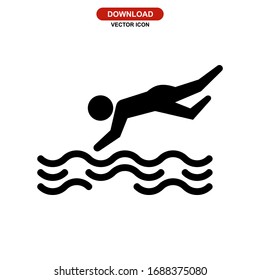 swimming icon or logo isolated sign symbol vector illustration - high quality black style vector icons
