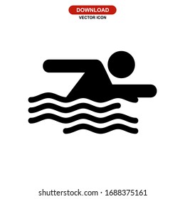 swimming icon or logo isolated sign symbol vector illustration - high quality black style vector icons
