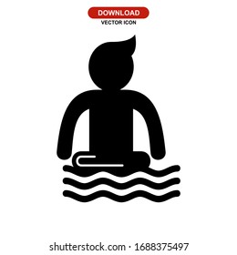 swimming icon or logo isolated sign symbol vector illustration - high quality black style vector icons

