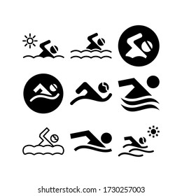 swimming icon or logo isolated sign symbol vector illustration - Collection of high quality black style vector icons
