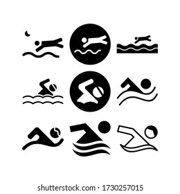 swimming icon or logo isolated sign symbol vector illustration - Collection of high quality black style vector icons
